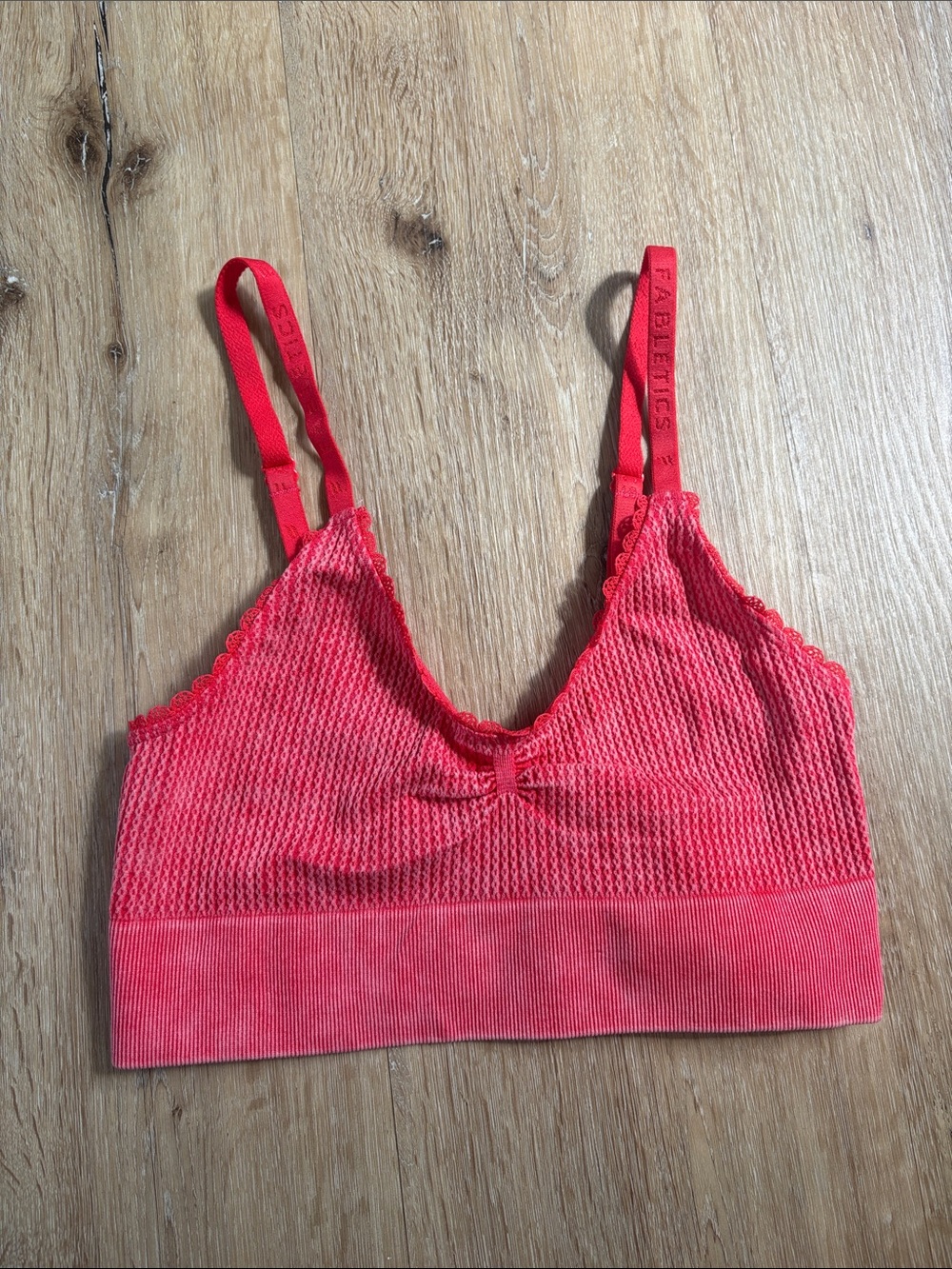 Fabletics Women's Red Ribbed 3-Piece Matching Set - Picture 2 of 11